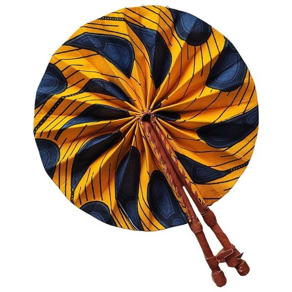 Khanita African Peacock Print Folding Handheld Hand Fan