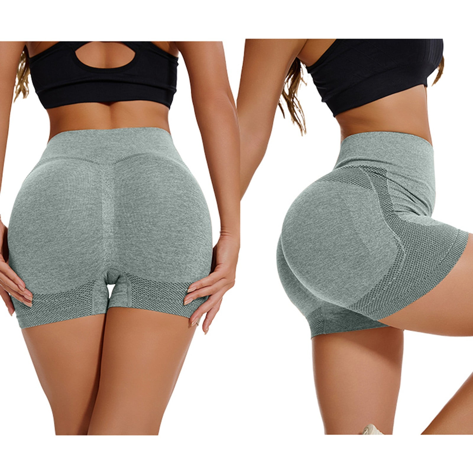 Diufon Shorts de Yoga pour Femmes Taille Haute Élastique Sans