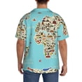 thumbnail image 5 of Fotbe World Travel Line Icons Map print Short Sleeve Button Down Shirts for Men Casual Summer Beach Wrinkle Free Shirt-Small, 5 of 7