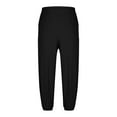 thumbnail image 3 of SERTG Men's Casual Fashion Sport Pants Spring Fall Solid Color Pants Elastic Waist Drawstring Pocket Pants Trousers(Black,M), 3 of 6