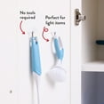 thumbnail image 6 of Hyper Tough Medium Removable Hinged Hooks, Oval Plastic Hooks for Hanging Keys, with 2 Strips, 1 lb Capacity, White, 2 Pc, 6 of 7