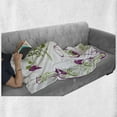 thumbnail image 6 of Wine Soft Flannel Fleece Throw Blanket, Wine Bottle and Glass Grapevines Lettering with Swirled Branches Lines, Cozy Plush for Indoor and Outdoor Use, 70" x 90", Purple Lime Green White, by Ambesonne, 6 of 6