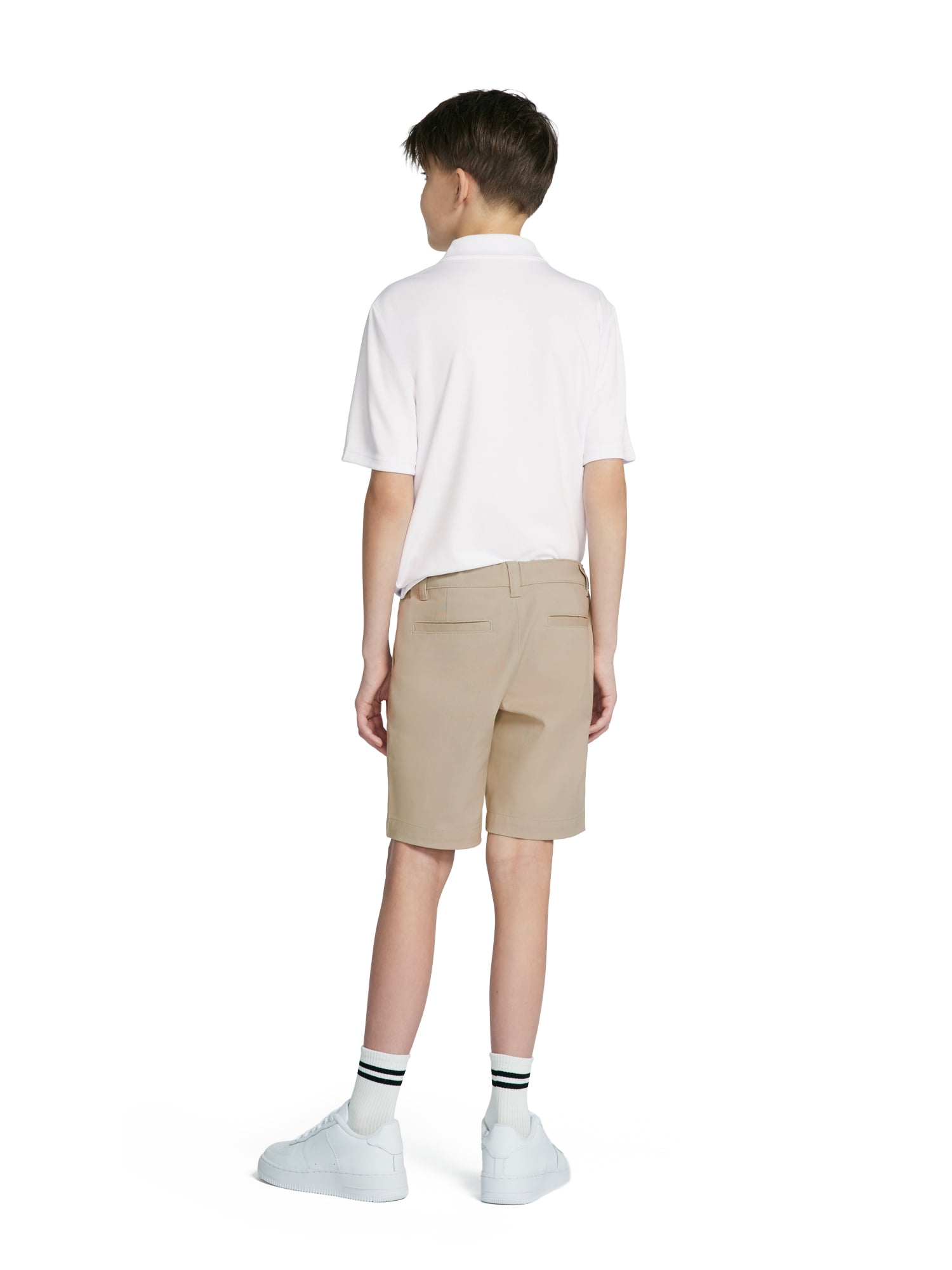 Wonder Nation Boys School Uniform Flat Front Shorts, Sizes 4-18 & Husky