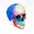 thumbnail image 2 of Atelier B Art Studio 12x12 White Modern Wood Framed Museum Art Print Titled - Watercolor Colorful Skull Profile, 2 of 4