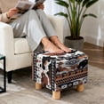 thumbnail image 4 of TSOVTHRID Aztec Tribal Cow Pattern Square Ottoman Cover Washable Breathable Folding Storage Stool Furniture Protector Soft Stretch Square Slipcover with Elastic Bottom, 4 of 7
