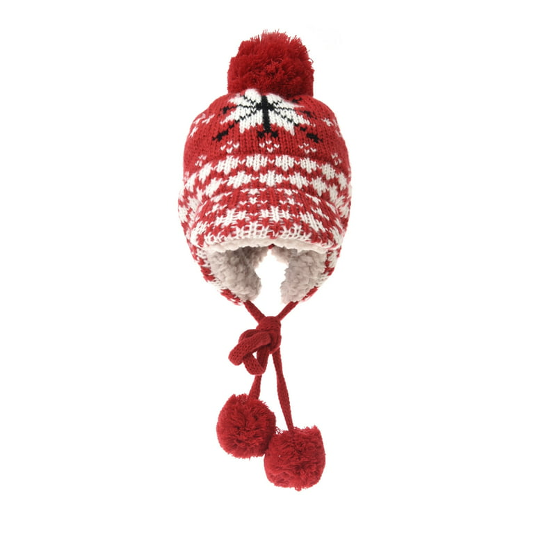 WITHMOONS Isle Hat Beanie (Red) Flap JD7893 Hat Fairs Knit Ear Visor Nordic