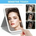 thumbnail image 4 of Travel Makeup Mirror &#*.&#Portable LED Lighted Makeup Mirror Rotation Touch Screen Vanity Mirror Color Dimmable Lighting Rechargeable Tabletop Folding Cosmetic Mirro, 4 of 6