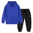 thumbnail image 3 of Ixbnca Sweatsuit for Kids Long Sleeve Hoodie Drawstring Pockets Jogger Sweatpants Workout Sports Tracksuit Outfit, 3 of 7