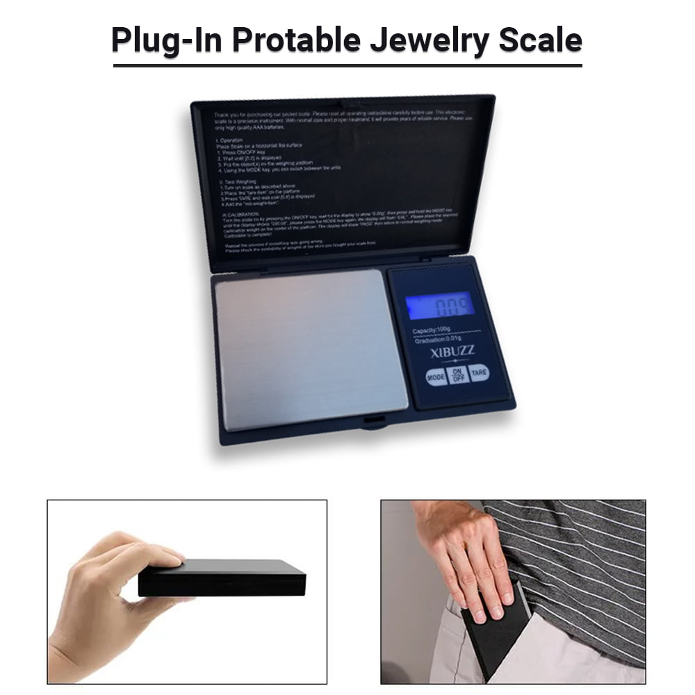 Digital Accurate Gram Pocket Scale Black for Jewelry, Herb, Weed