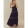 thumbnail image 2 of nvzhuang Women Summer Casual Long Dress Tie-Up Halter Neck Sleeveless Dress Fashion Backless Dress, 2 of 9