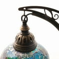 thumbnail image 2 of Asylove Turkish Moon Lamp - Mosaic Moroccan Table & Floor Light, Authentic Meditation Lamp - Total Dim. 7.5 x 11 x 18 inches (Turquoise), 2 of 7