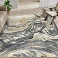 thumbnail image 7 of Well Woven Abstract Harmony Modern Stripes Pattern Gold Brown Flat-Weave Easy to Clean 5'3" x 7'3" Area Rug, 7 of 7
