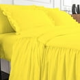 thumbnail image 5 of 4 Piece Long Ruffle Sheet Set, 30" Inch Long Ruffle On Corner Of The Flat Sheet, 26 Inch Deep Pocket, 100% Egyptian Cotton, 800 TC, Twin XL Size, Solid Yellow, 5 of 9
