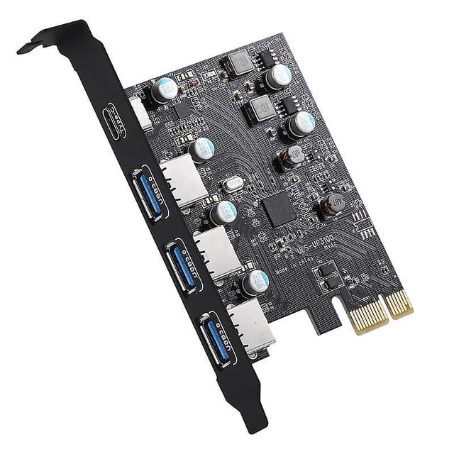 Tarjeta PCI-e a USB 3.0, tipo C (1), USB A (3) sin fuente de alimentación adicional, tarjeta de expansión PCI para Wi