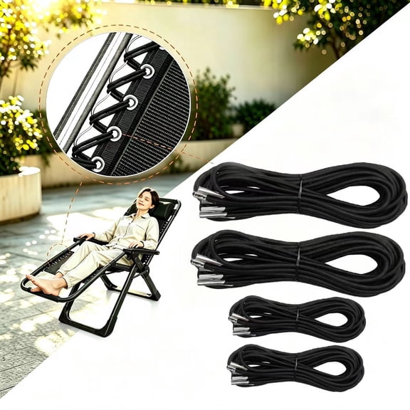 4 Pcs Universal Zero Gravity Chair Replacement Cords, Garden Chair String, 2 Long and 2 Short Bungee Repair Cords for Patio Lawn Lounge Recliners, Bungee Chair & Antigravity Chairs