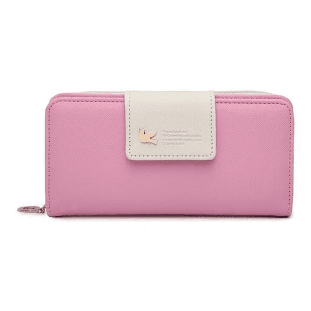 Cartera De Cuero Sintética para Dama Rosa Malubero Malu1266