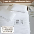 thumbnail image 6 of DEITAS 100% Egyptian Cotton Bed Sheet Set, 1200 Thread Count Sheet, Deep Pocket-4 Piece, Queen, White, 6 of 8