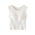thumbnail image 1 of Camisole Sans Manches pour Femmes avec Coussinet de Poitrine Intégré Sans Armature Pyjama en Polyester Doux pour Tous les Jours, 1 of 5
