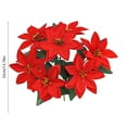 thumbnail image 3 of Christmas Poinsettia Bouquet, 13.78 Inch Flannel Fake Flowers for Holiday Decor, 7-Branch Simulation Greenery Potted Plant for Table Centerpiece, Mantle, Festive Vase Filler, Long-Lasting, 3 of 6