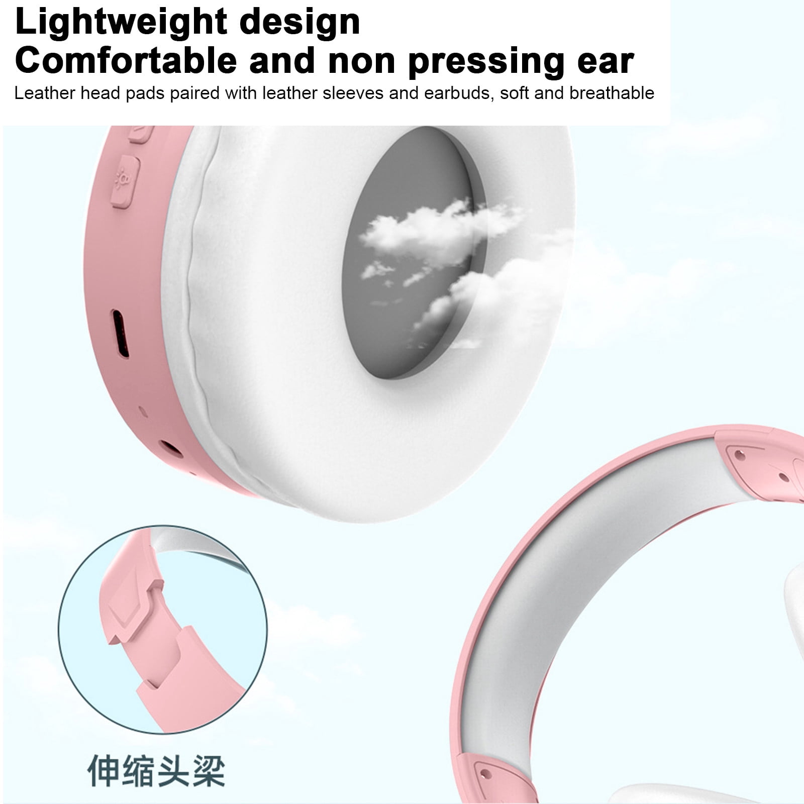 Kids Wireless Active Noise Cancelling Headphones, Bluetooth 5.4, 40H Playtime, Volume Limited 75/85/94dB, Type-C Fast Charging, Mic, Foldable for School/Travel/Airplane,Pink