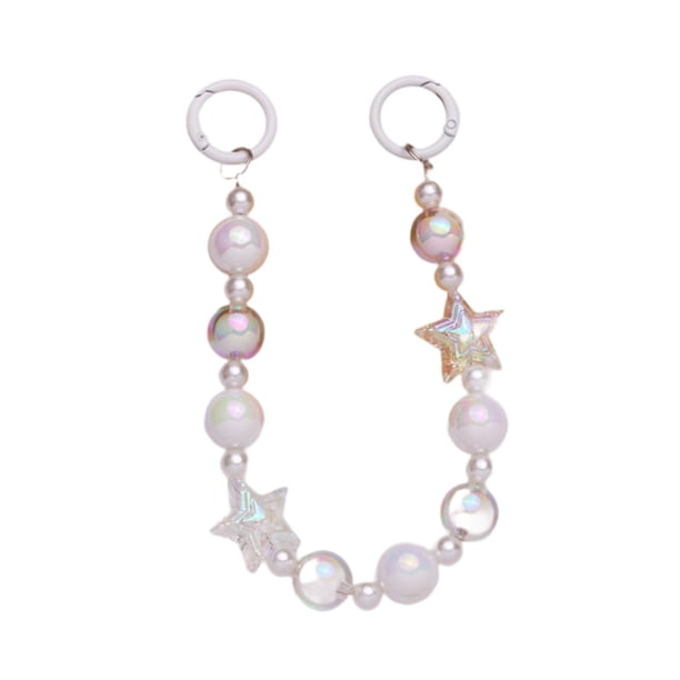 Llavero con cuentas de acrílico con cuentas de estrella, accesorios para abalorios de teléfono, cadena de monedero