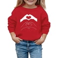 thumbnail image 4 of Likimi Children Girls Boys Tops Valentine'S Day Print Long Sleeve Crew Neck Winter Warm Pullover Fashionable T Shirt Red Size 2-3 Years, 4 of 4