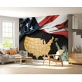 thumbnail image 6 of Americana Non-pasted Wallpaper Wall Mural - USA Map With Flag And Statue, 6 of 7