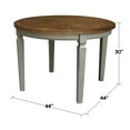 thumbnail image 5 of 44 x 44 in Round Top Solid Wood Dining Table in Hickory/Stone, 5 of 5