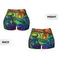 thumbnail image 6 of Yiaed Pride Rainbow Print Women's Athletic Shorts Running Shorts Sporty Short High Waisted Elastic Workout Shorts for Yoga Gym Running & Sports -Large, 6 of 8