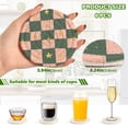 thumbnail image 2 of Yayeee 6 PCS Drink Coasters with Holder Set Woven Absorbent Round Tabletop Hot Pad, Pink Abstract, 2 of 7