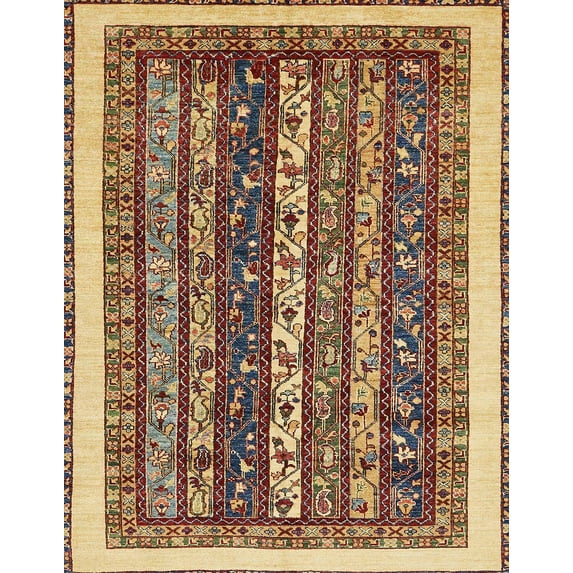 Ahgly Company Indoor Rectangle Abstract Red Brown Abstract Area Rugs, 2' x 4'