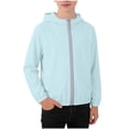 thumbnail image 3 of UQJfacai Kids Active Zipper Lightweight Sun Protection Jacket Boys Girls Hooded Cooling Shirt Pockets Fishing Running Outdoor 1-15 Years, 3 of 8