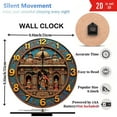 thumbnail image 3 of Indian Temple Wall Clock Decorative  Antique Style 10-Inch Silent Wooden Wall Clock, Battery Operated (AA Batteries Not Included), Artistic Home Decor, 3 of 7