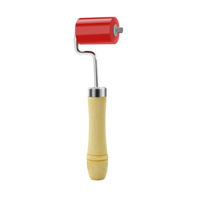 Rodillo de costura compacto con mango de madera Rodillo de presión de silicona de alta temperatura Rojo