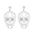 thumbnail image 1 of Personality Funny Rhinestone Earrings Thin Dangle Skeleton Earrings Wedding Women Accessories Jewelry Earrings For Women Earrings Hoops for Women Extra Large Hoop Earrings for Women Earring Chain Rose, 1 of 2