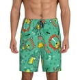 thumbnail image 2 of Daiia Funny Animals in Jungle Mens Woven Stretch Pajama Short,Short Pajama Pants-Medium, 2 of 9