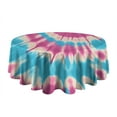 thumbnail image 5 of Colorful Tie Dye Mandala Pattern Round Tablecloth 60"x60",Wrinkle Wipeable Table Cloth for Kitchen Dining Room Picnic Patio Party, 5 of 6