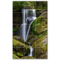 Picture-Tiles.com: Waterfalls Ceramic Tile Wall Mural WAL501135-35S. 12.75"W x 21.25"H using (15) 4.25" x 4.25" Ceramic Tiles-Satin Finish