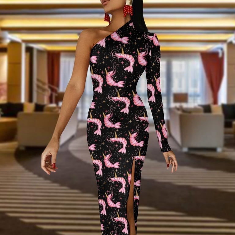 Uni-Prawn In Space Black Half Dleeve Split Dress dresses for prom Evening  dresses dresses for womens - Walmart.com