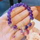 thumbnail image 3 of Pulsera de amatista natural para mujer, micro set, cristal de circón, bolso, pulsera, alto sentido, novias, joyería de mano, regalo 17cm, 3 of 5