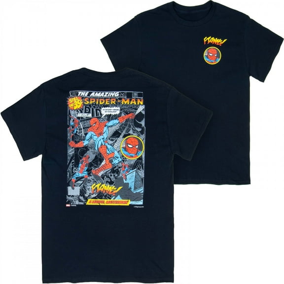 Spider-Man Webslinger Front and Back Print T-Shirt-Medium