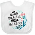 thumbnail image 3 of Inktastic Though She Be but Little Fierce Quote Girls Baby Bib, 3 of 4