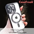 thumbnail image 2 of CASEFREAK Clear Metallic Plated Case for iPhone 14 (6.1") - Black, 2 of 5
