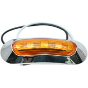 2pcs Front Rear LED Side Marker Lights 4LED Side Marker Lamp For truck van recovery position light bulb 14V (Yellow)