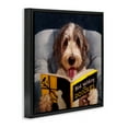 thumbnail image 3 of Stupell Industries Dog with Bird Watching Book Animals & Insects Painting Black Floater Framed Canvas Art Print Wall Art, 18 x 18, 3 of 9