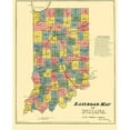 thumbnail image 3 of Morris 15x18 Black Modern Framed Museum Art Print Titled - Railroad Map of Indiana - Morris 1852, 3 of 5