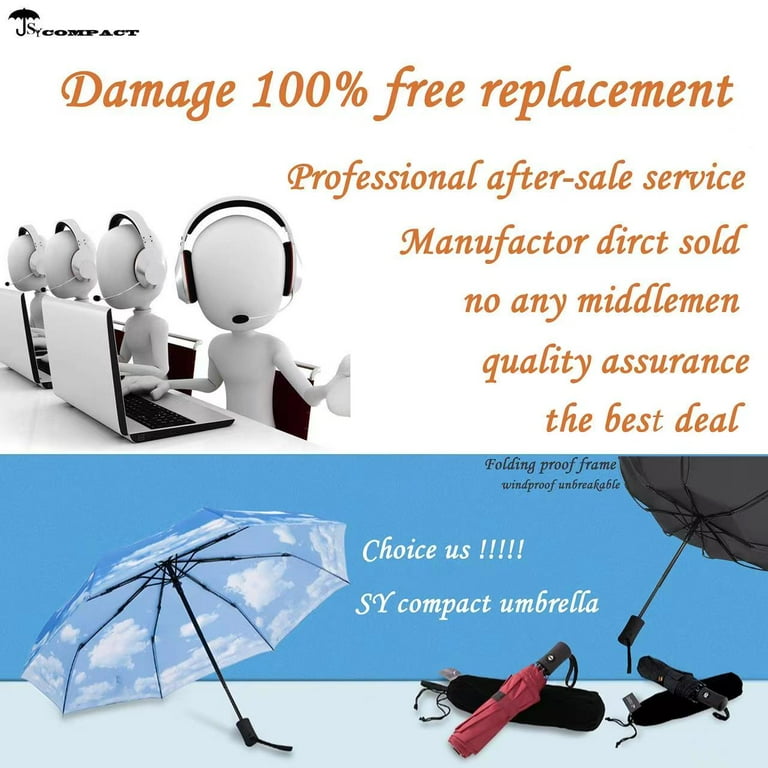SY Compact Travel Umbrella Portable Folding umbrella Light Automatic Windproof Waterproof Umbrellas