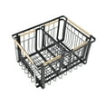 thumbnail image 4 of happimess BSK3003A-3SET Henley Vintage Farmhouse Handmade Wire Metal Nesting Storage Baskets with Jute Wrapped Handles, Black (Set of 3), 4 of 6
