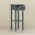 thumbnail image 3 of HOMCOM 2-Tier Side Tables Set of 2 with Drawer Shelf for Living Room, Gray, 3 of 8