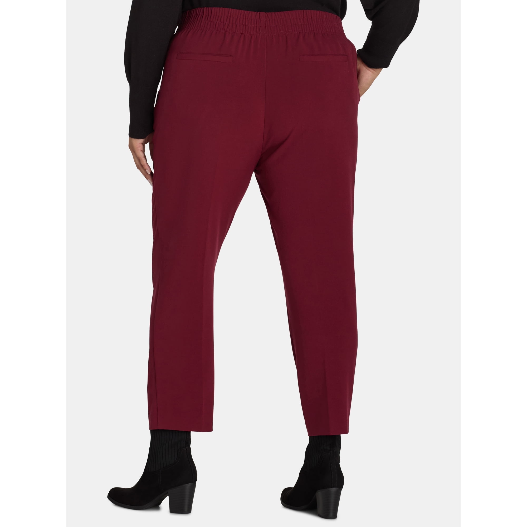 Just My Size by Hanes Women's Plus Tummy Control Dress Pants, Sizes 0X-4X, Regular & Petite